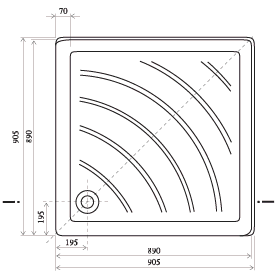 поддон Ravak Angela-90 PU