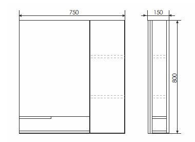 Зеркальный шкаф Comforty Верона 75 дуб белый