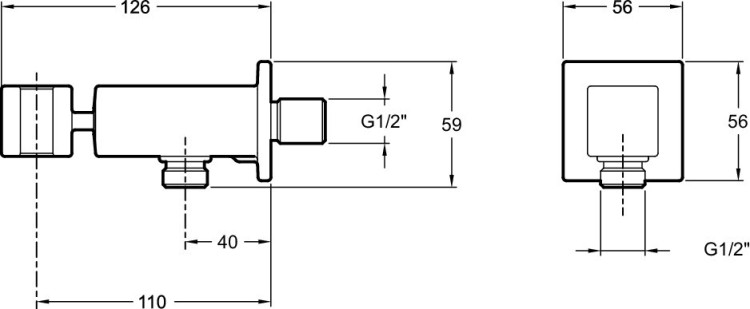 Коленное соединение с держателем для ручного душа Jacob Delafon E14791-CP