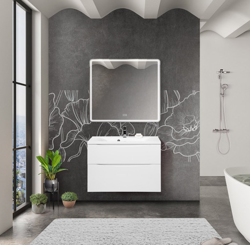 База под раковину подвесная с двумя выкатными ящиками 800x450x600 BelBagno MARINO-H60-800-2C-SO-RW-P