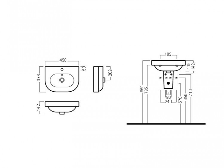 Раковина Hatria Daytime 45 YXBM