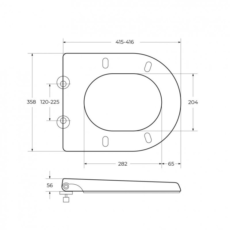 Чаша унитаза безободкового, P-trap Cezares CZR-165-CPR