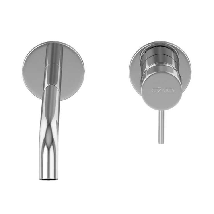 Смеситель для раковины встраиваемый однорычажный с тонкой ручкой, на два отверстия Cezares LEAF-BLI2-20-L-SR