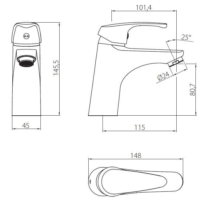 Смеситель для раковины Damixa Capital Start HFKS02164