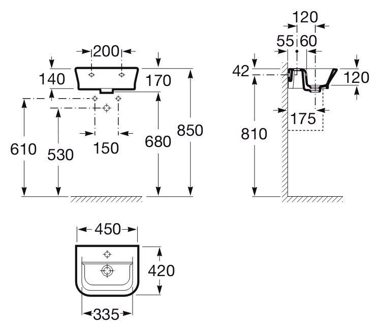 Раковина Roca The Gap 45 327477000