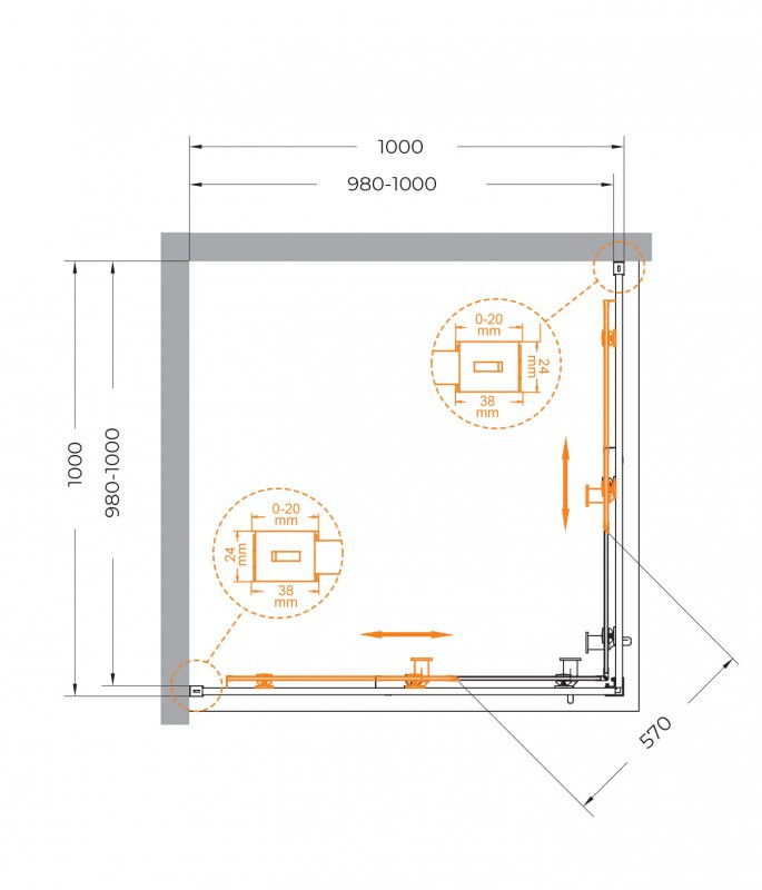 Душевой уголок RELAX-304-A-2 Cezares RELAX-304-A-2-80-C-BORO