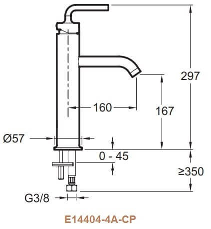 Смеситель для раковины Jacob Delafon Purist E14404-4A-CP