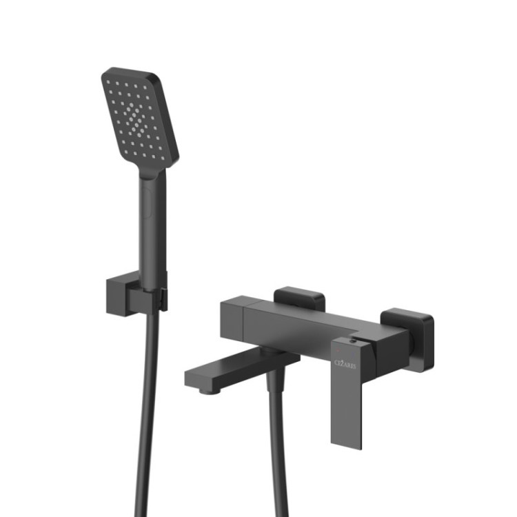 Смеситель для ванны и душа в комплекте с ручным душем, шлангом и держателем Cezares SLIDER-VD-01