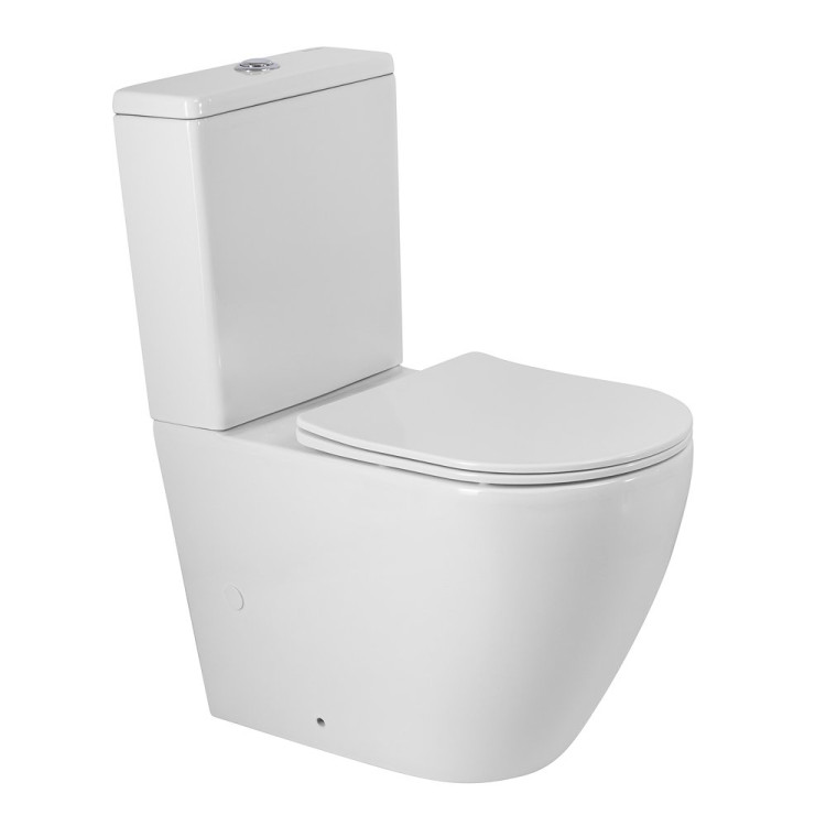 Чаша унитаза безободкового с сиденьем дюропласт soft close P-trap Cezares BB2141CPR/SC