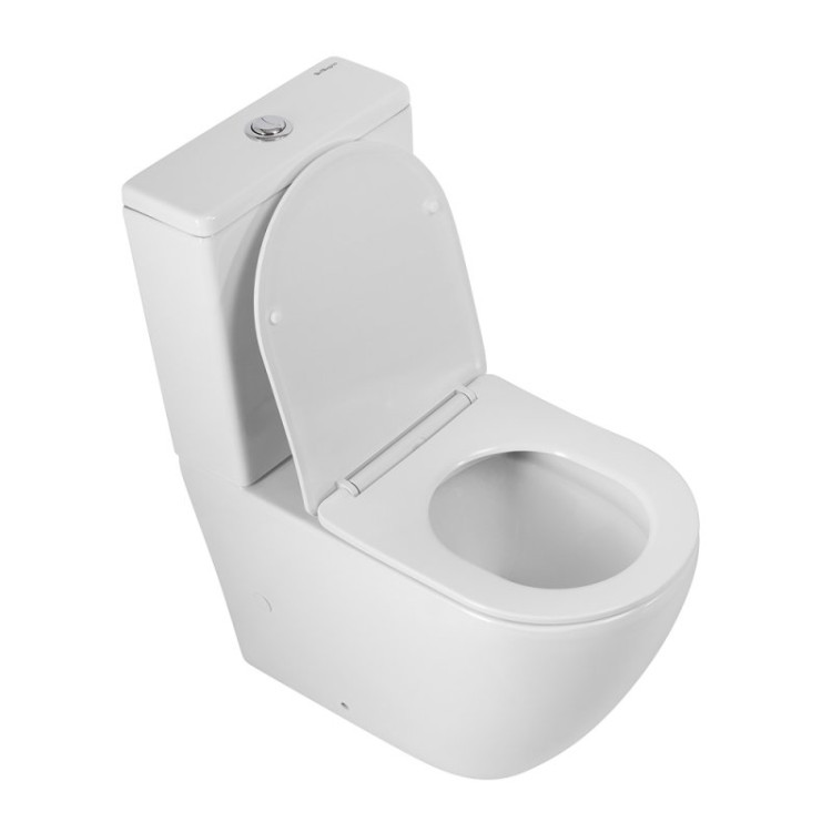 Чаша унитаза безободкового с сиденьем дюропласт soft close P-trap Cezares BB2141CPR/SC