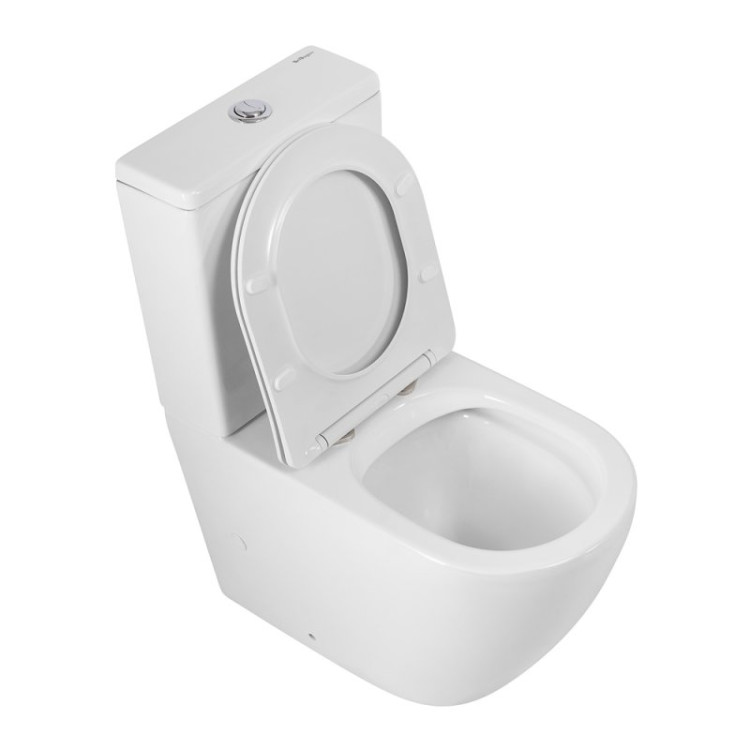 Чаша унитаза безободкового с сиденьем дюропласт soft close P-trap Cezares BB2141CPR/SC