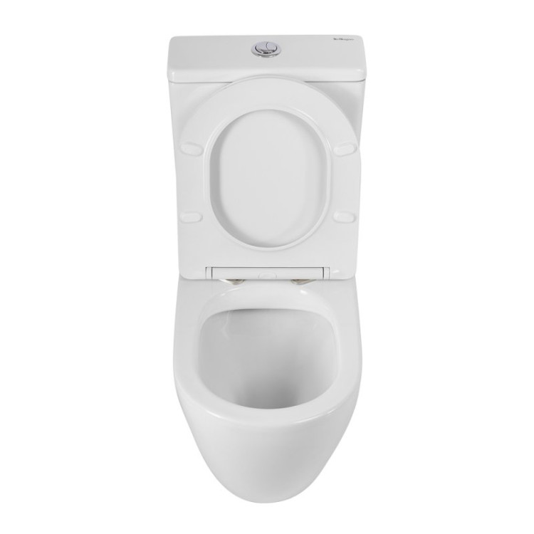Чаша унитаза безободкового с сиденьем дюропласт soft close P-trap Cezares BB2141CPR/SC