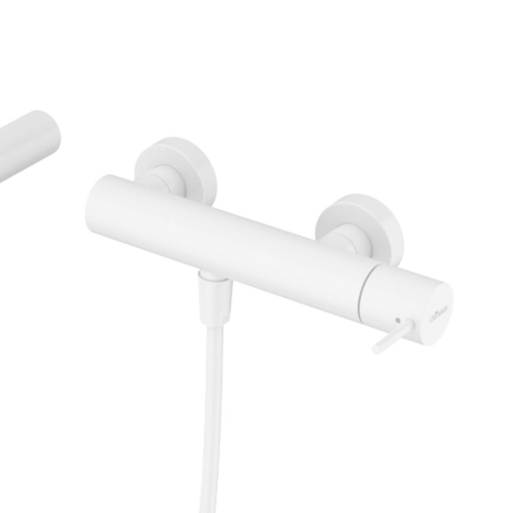 Смеситель для душа однорычажный в комплекте с ручным душем, шлангом и держателем c тонкой ручкой Cezares LEAF-D-L-PR