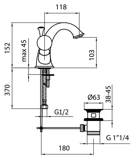 Смеситель для раковины Webert Karenina KA700102