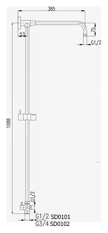 Душевая штанга Rav Slezak SD0101