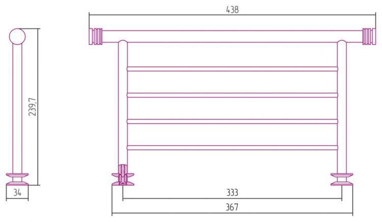 Полка прямая Сунержа 4П 370 Без покрытия