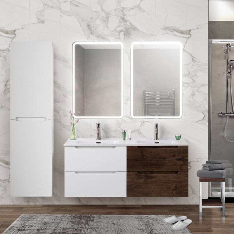 Керамическая раковина с двумя чашами 1210x460x175 BelBagno BB1200-2-ETL