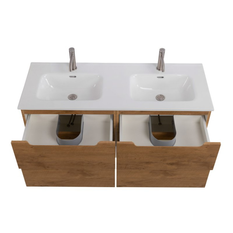 Керамическая раковина с двумя чашами 1210x460x175 BelBagno BB1200-2-ETL