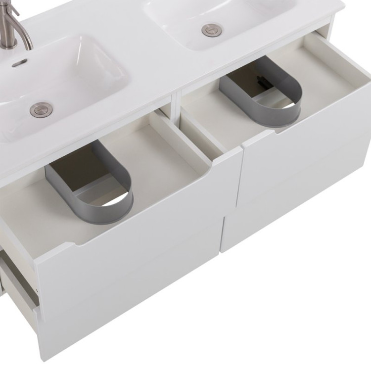 Керамическая раковина с двумя чашами 1210x460x175 BelBagno BB1200-2-ETL