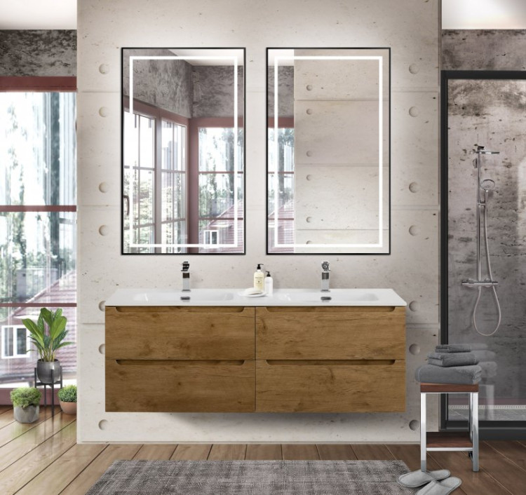 Керамическая раковина с двумя чашами 1210x460x175 BelBagno BB1200-2-ETL