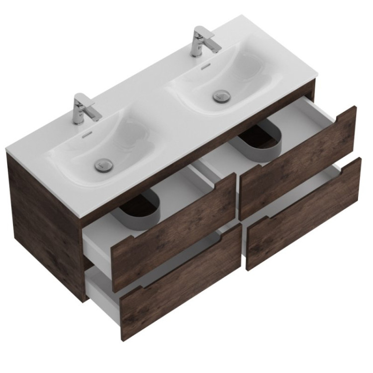 Керамическая раковина с двумя чашами 1210x460x175 BelBagno BB1200-2-ETL