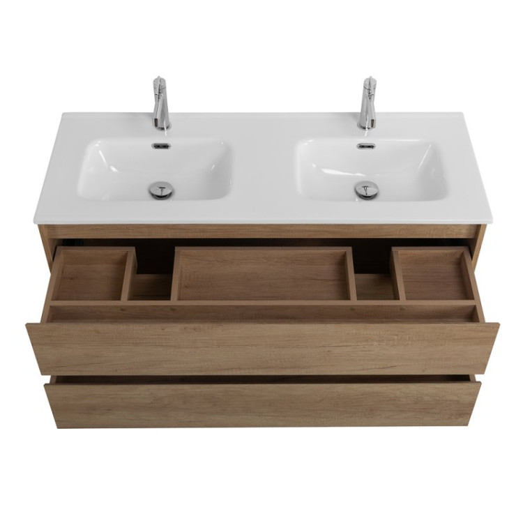 Керамическая раковина с двумя чашами 1210x460x175 BelBagno BB1200-2-ETL