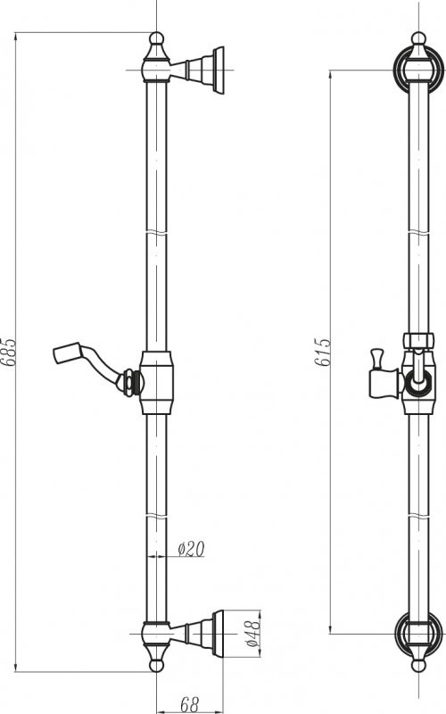 Душевая штанга Cezares CZR-SDC1-02