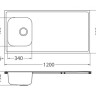 Мойка CLASSIC PRO 90 SAT-90 1200X600 в комплекте с сифоном 1130551,