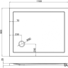 Поддон с угловым сливом 1100 x 900 мм [Z1172]