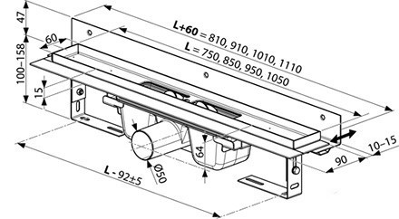 Душевой лоток Ravak Chrome OZW 95