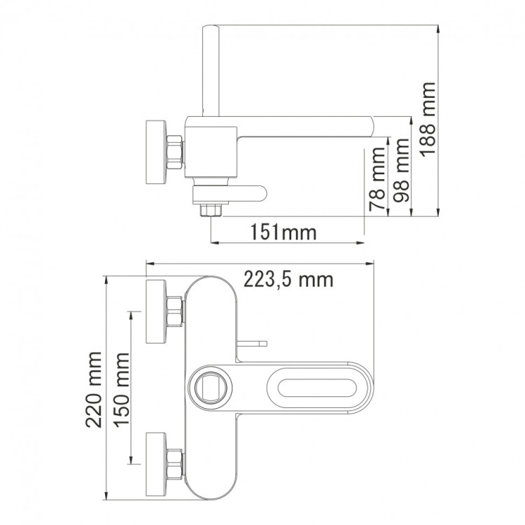 WasserKRAFT Kammel 1801 Смеситель для ваннкороткиизливом