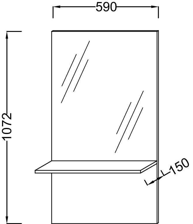 Высокое зеркало с меламиновой полочкой 59 см Jacob Delafon ОБЩАЯ КАТЕГОРИЯ EB1212-N18