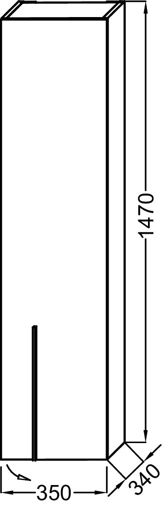 Подвесная колонна 35 см, шарниры справа, коричневая кожа Jacob Delafon NOUVELLE VAGUE EB3047D-NR2