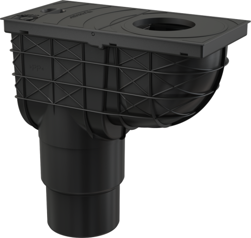 Ливнеотвод 300×155/125/110 мм, сток – прямой, черный Alcadrain AGV4