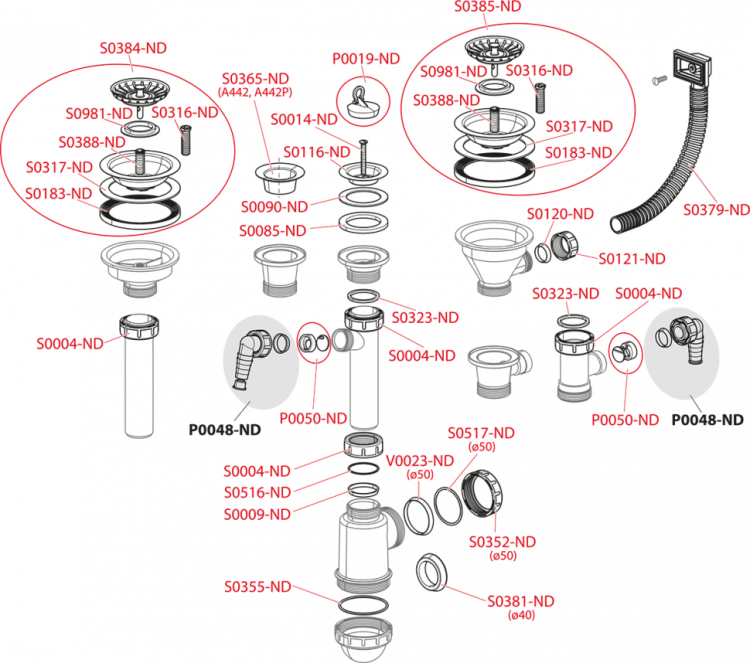 Сифон для мойки с накидной гайкой 6/4