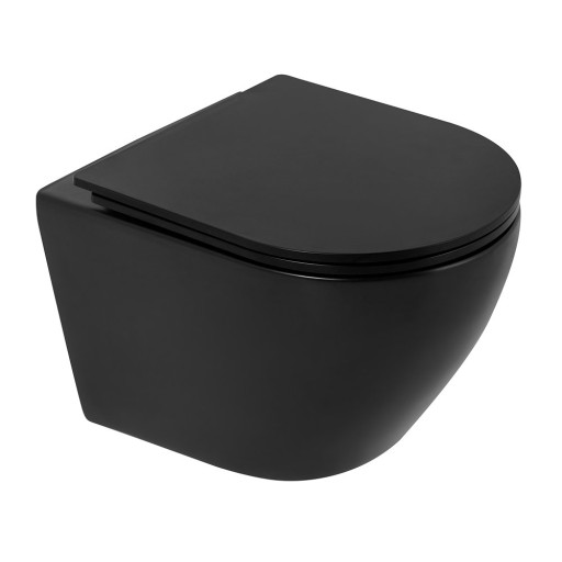 Сиденье дюропласт, soft close, металлическое крепление, чёрное матовое Cezares BB062SC-MB