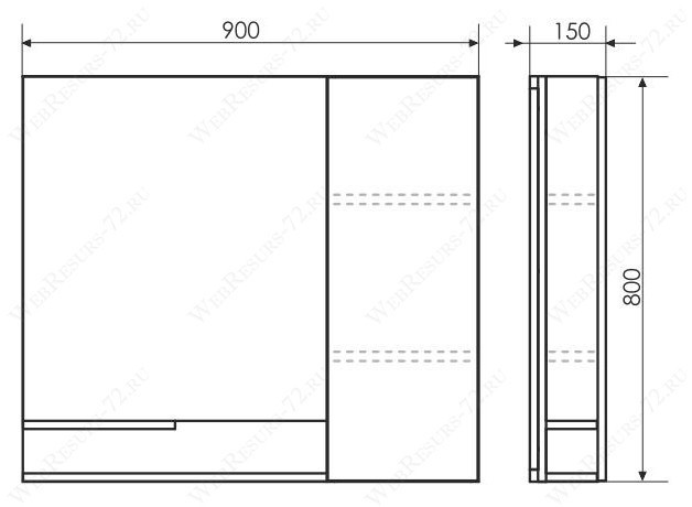 Зеркальный шкаф Comforty Верона 90