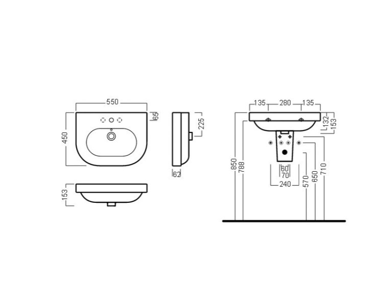 Раковина Hatria Daytime 55 YXBL