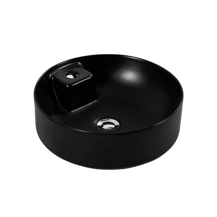 Раковина накладная для установки на столешницу Aquatek ЕВРОПА AQ5212-MB 405*405*140, с отверстием под смеситель, матовый черный