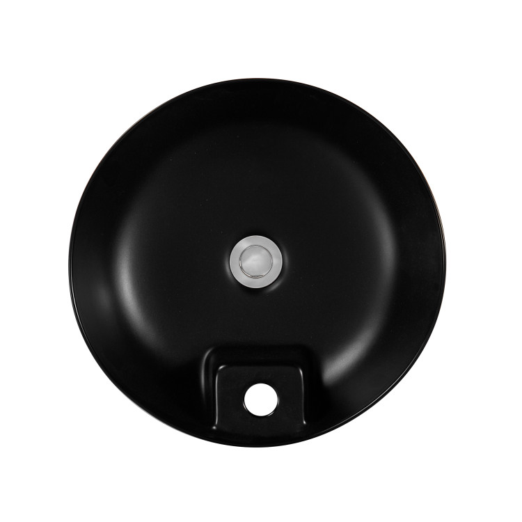 Раковина накладная для установки на столешницу Aquatek ЕВРОПА AQ5212-MB 405*405*140, с отверстием под смеситель, матовый черный