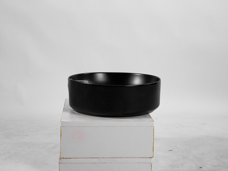 Раковина накладная для установки на столешницу Aquatek ЕВРОПА AQ5212-MB 405*405*140, с отверстием под смеситель, матовый черный