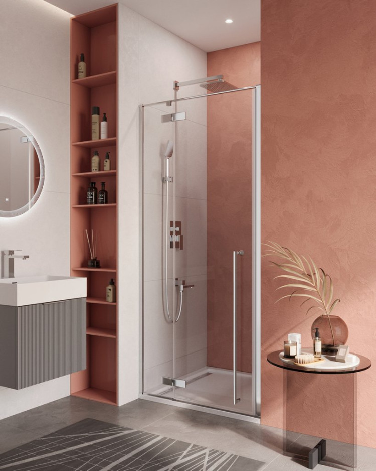 Душевая дверь LINER-B-12 Cezares LINER-B-12-90-C-NERO-L