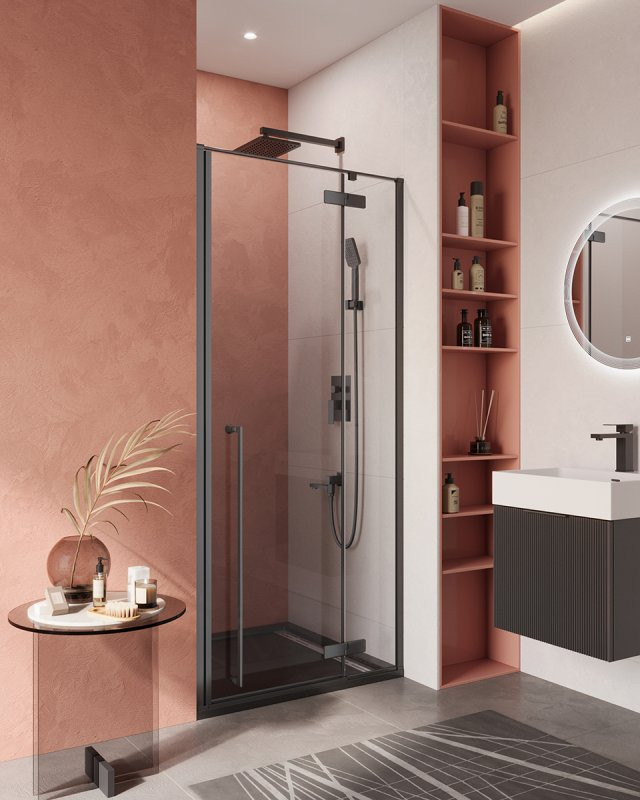 Душевая дверь LINER-B-12 Cezares LINER-B-12-90-C-NERO-L