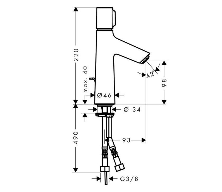 Смеситель для раковины Hansgrohe Talis Select S 72042000