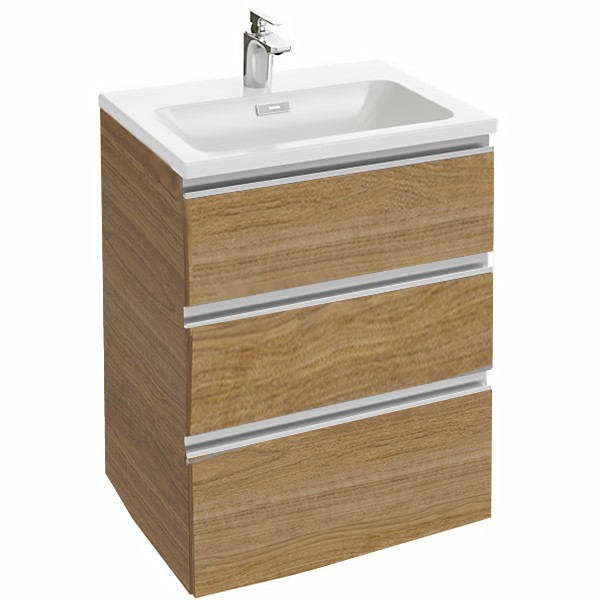 Тумба под раковину Jacob Delafon Vox 60 3 ящика прямые ручки