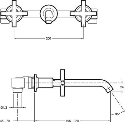 Смеситель для раковины Jacob Delafon Purist E144153-CP