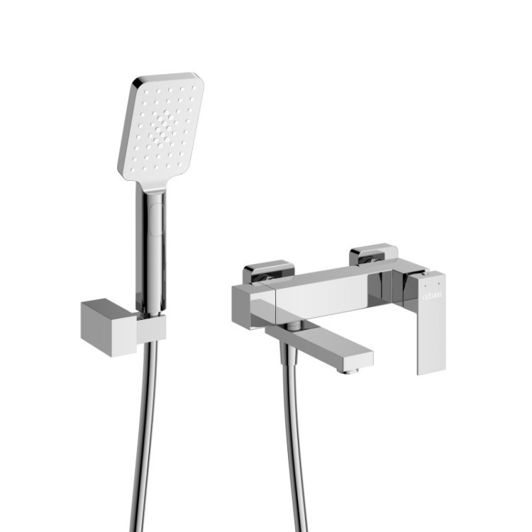 Смеситель для ванны и душа в комплекте с ручным душем, шлангом и держателем Cezares SLIDER-VD-NOP