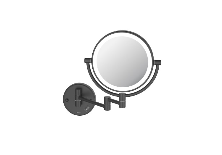 Зеркало косметическое настенное с подсветкой 5х Aquatek матовый черный AQ4912MB