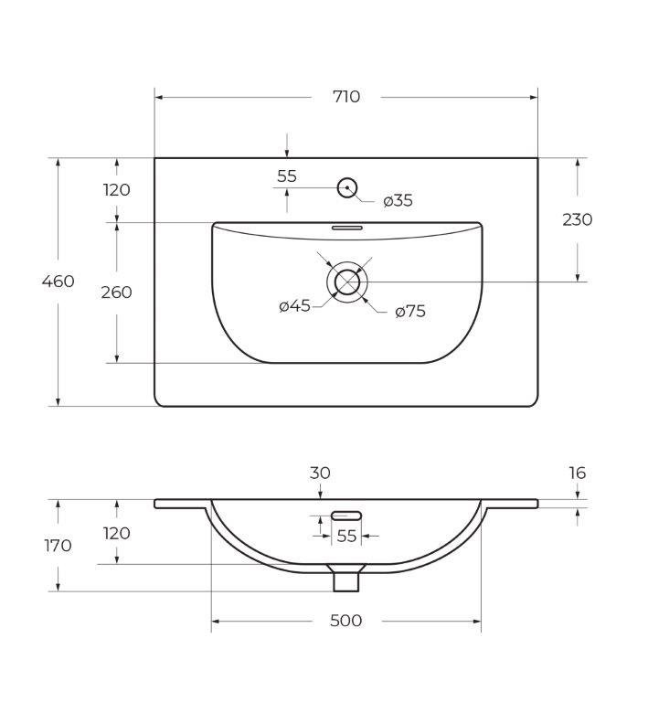 Керамическая раковина BelBagno BB-8099-70