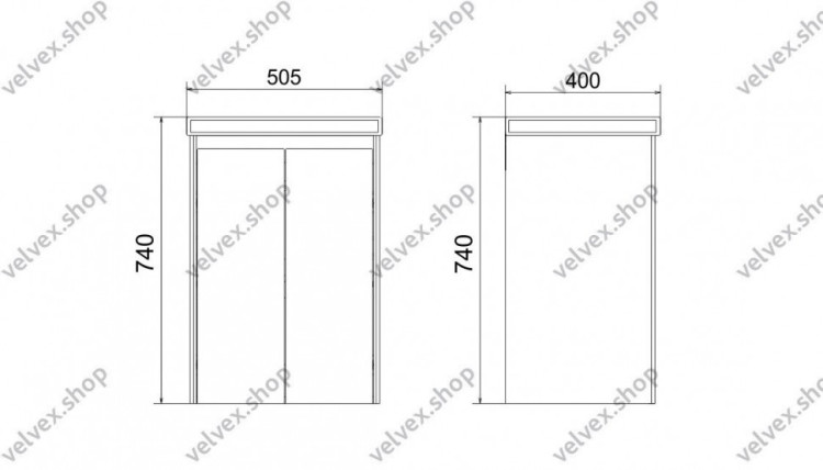 Тумба с раковиной Velvex Klaufs 50.2D